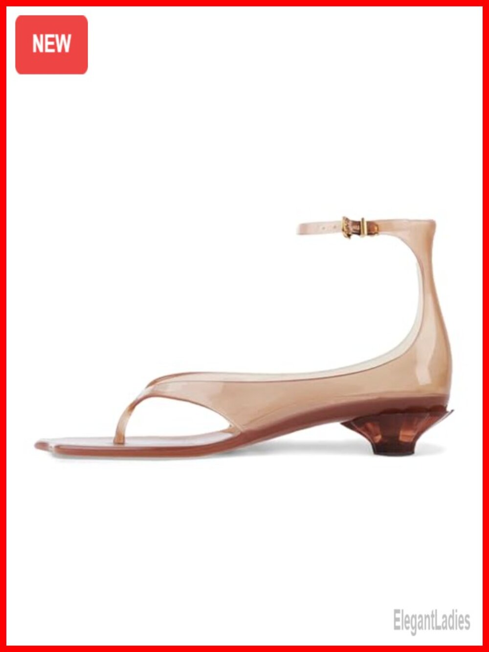 KISSASA Jelly Kitten Heel Thong Sandals Flip Flop Summer Dress Shoes